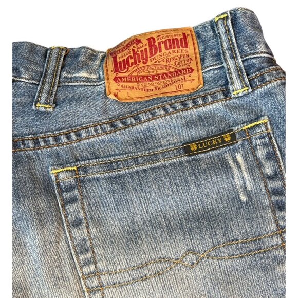 Lucky Blue Denim Cut-Off Patchwork Shorts Women's Sz 4 / 27 - Picture 3 of 9